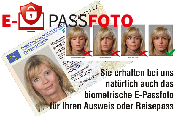 Passbilder Bewerbungsbilder Fotosofortdruck Fotostudio E-Passfoto